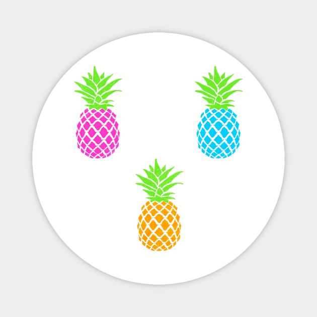 Colorful Pineapples 2.0 Magnet by lolosenese